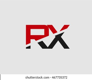 Abstract letter RX logo design template. Vector letter logo 
