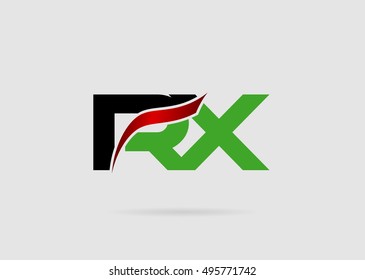 Abstract letter RX logo design template. Vector letter logo 