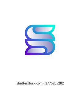 abstract letter S for application and technology logo design