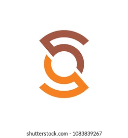 abstract letter s circle geometric design logo