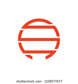 abstract letter s circle geometric sun logo