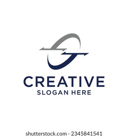 Abstract letter S with circle style logo design template