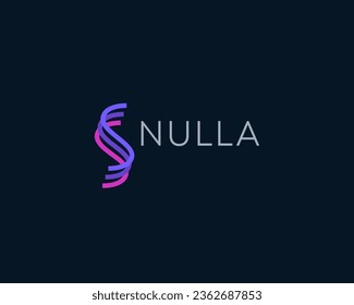 Abstract letter s from colorful lines logo. Creative waves ribbons logotype. Vector illustration.