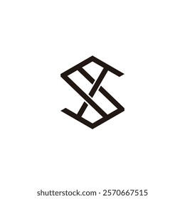 abstract letter s construction hexagonal line logo vector 