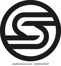 Abstract letter s design in a circular shape minimalist logo concept