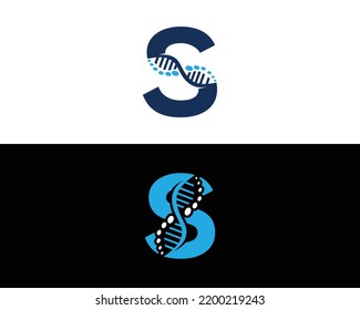 Abstract Letter S DNA Biology Logo Concept. Creative Science, Laboratory and Biotechnology Vector Icon.