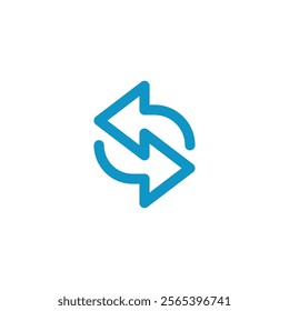 Abstract Letter S Double Arrow Logo Icon - Vector Illustration