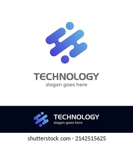 abstract letter S fast tech logo design, vector icon symbol for technology logo