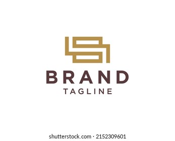 Abstract Letter S Flat Monochrome Vector Logo. Use for Business and Branding Logos.Flat Vector Logo Design Template Element.