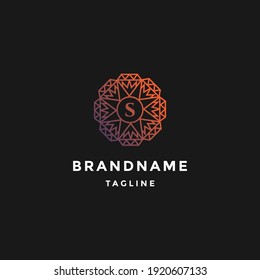 Abstract letter S flower logo design, beauty industry and fashion logo.cosmetics business, natural,spa salons. yoga .