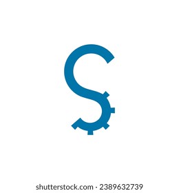 Abstract letter s gear engineering industrial logo design vector editable business brand identity 