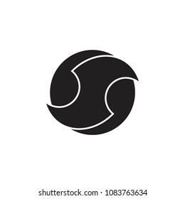 abstract letter s geometric circle design logo vector