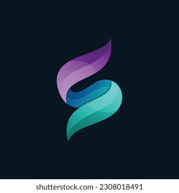 Abstract letter s gradient colorful logo vector icon illustration