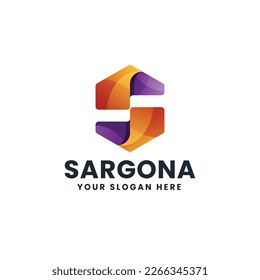 Abstract Letter S Gradient Logo Vector Icon Illustration