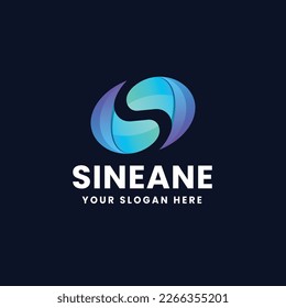 Abstract Letter S Gradient Logo Vector Icon Illustration