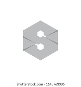 abstract letter s hexagonal logo vector