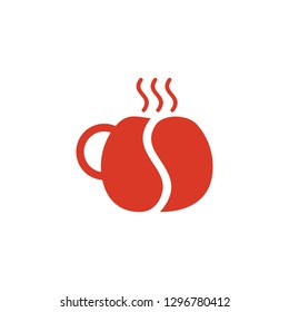 abstract letter s hot coffee bean cup symbol logo vector