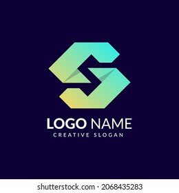 Resumen de elementos de plantilla de diseño de iconos de letra S.
