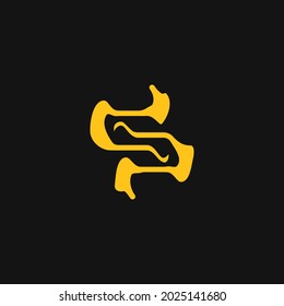 abstract letter S icon logo vector design, Art letter S logo design concept isolated on black background