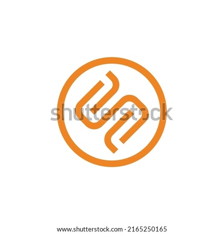Abstract Letter S Inside Circle Vector Logo Template