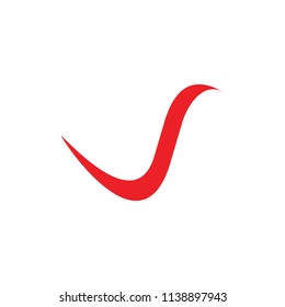 abstract letter s or j simple logo vector