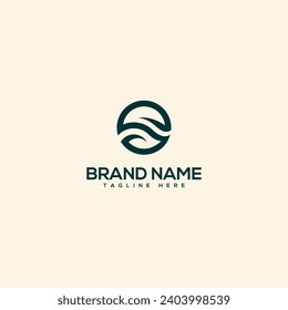 Abstract letter S and leaf logo. Flat vector logo design template element.