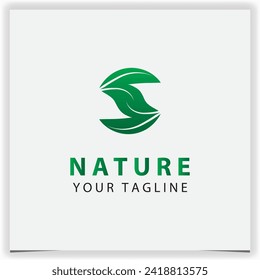Símbolo del logo de la hoja de la letra del logo diseño con el símbolo gráfico del follaje para la identidad de la marca de la naturaleza