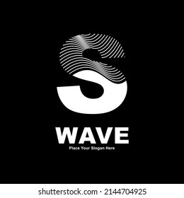 Abstract letter S line wave vector logo design. Suitable for business, poster, card, wave symbol and initial
