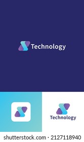 abstract letter s logo, colorful and sophisticated, suitable for technology companies.