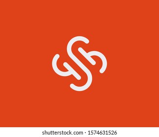 the abstract letter s logo with a combination of indentations that can be interpreted as letters b, d, p, q or g. editable and easy to custom