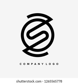 Abstract letter S logo design template. Line creative sign. Universal vector icon. - Vector