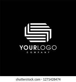 Abstract letter S logo design template. Line creative sign. Universal vector icon. - Vector