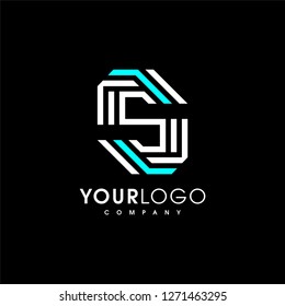 Abstract letter S logo design template. Line creative sign. Universal vector icon. - Vector