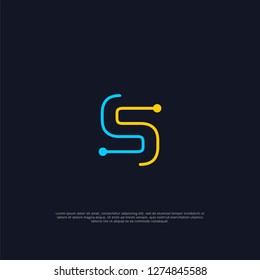 Abstract letter S logo design template. creative sign. Universal vector icon. Vector