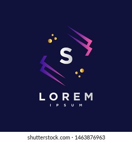 Abstract letter S logo design template. purple and blue Color. creative sign. Universal vector icon.