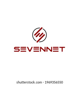 diseño del logotipo de la letra abstracta S para siete ilustraciones vectoriales netas