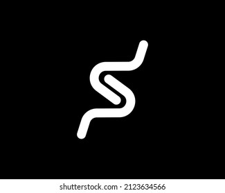 Abstract letter S logo design template on black background, eps10 isolated