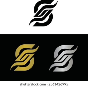 Abstract letter S logo design