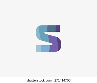 Abstract letter S logo design template. Colorful vector icon.