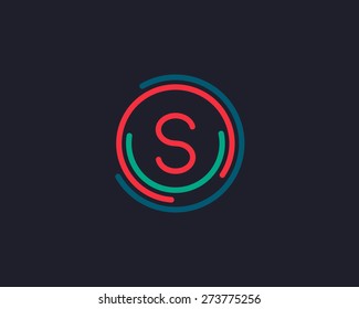 Abstract letter S logo design template. Colorful creative sign. Universal vector icon.