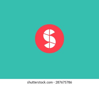 Abstract letter S logo design template. Colorful creative sign. Universal vector icon.
