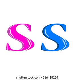 Abstract letter S logo design template. Colorful creative sign. Vector icon.