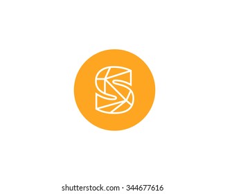 Abstract letter S logo design template. Structure simple line sign. ?ontact, business, medicine, development, mobile app vector symbol icon. 
