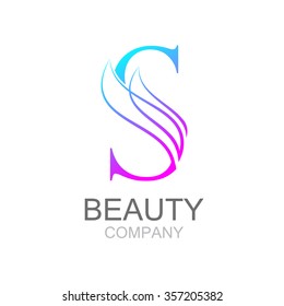 Abstract letter S logo design template with beauty industry and fashion logo.cosmetics business, natural,spa salons. yoga, medicine companies and clinics