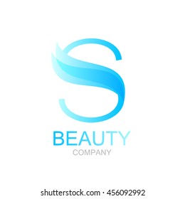 Abstract letter S logo design template with beauty spa salons yoga
