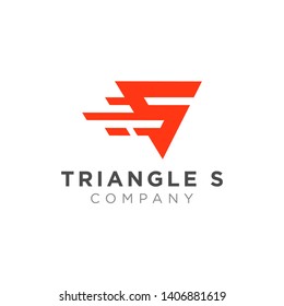 Abstract letter S logo. Fast speed logo design. Triangle S logo template. Vector illustration