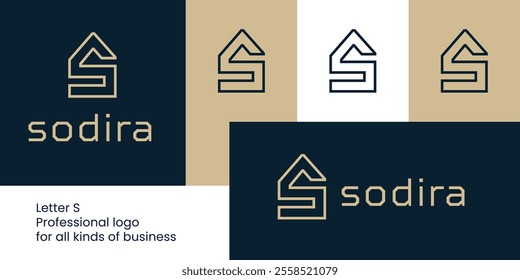 Abstract Letter S Logo with House Design for Real Estate and Technology