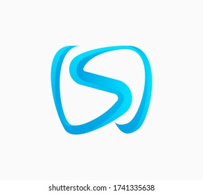 Abstract letter S logo icon modern design. Colorful creative swoosh sign. Univer