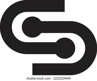 Abstract letter S logo illustration in trendy and minimal style isolated on background
