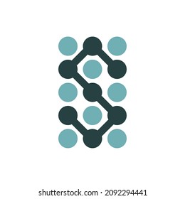 Letra abstracta monograma del logotipo de S. Resumen del diseño del vector del logotipo S inicial. Simple, Ciencia, Tecnología, Data Company, laboratorio, logotipo.
